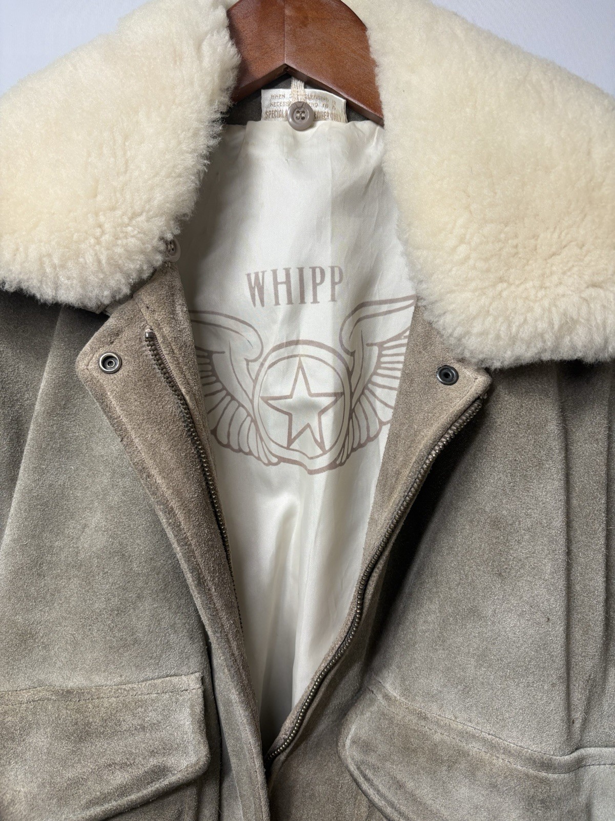 1970s Whipp Suede Bomber Jacket Shearling Fur Women’s Small Vintage Western