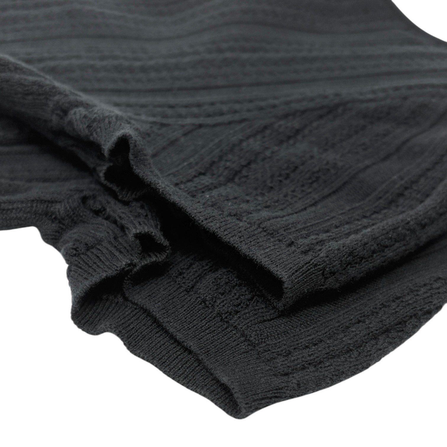 CHANEL Vintage 04P CC Mark Logo Mesh Knit T-shirt Top #38 Black Cotton
