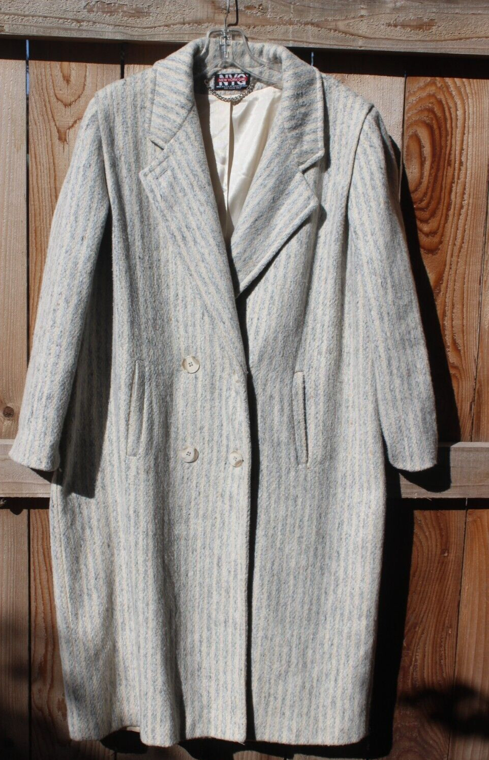 Vintage 1980&rsquo;a New York Girl Boxy Double Breasted Maxi Coat XL Bust 52 Size 16