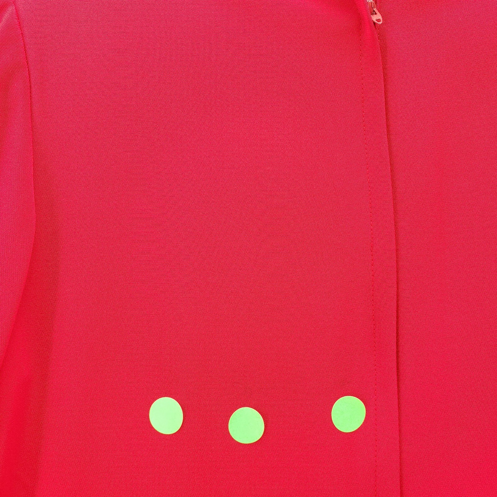 Vintage Sansappelle Bright Red Sheath Dress Rhinestone Buttons Made in USA Sz 8