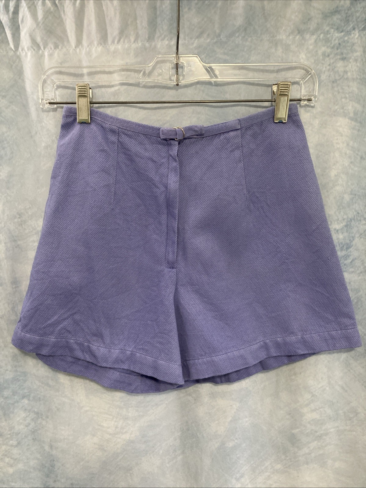 Vtg 90s Copper Key Lavender Purple Shorts High Waisted Cotton Size 3 Hong Kong