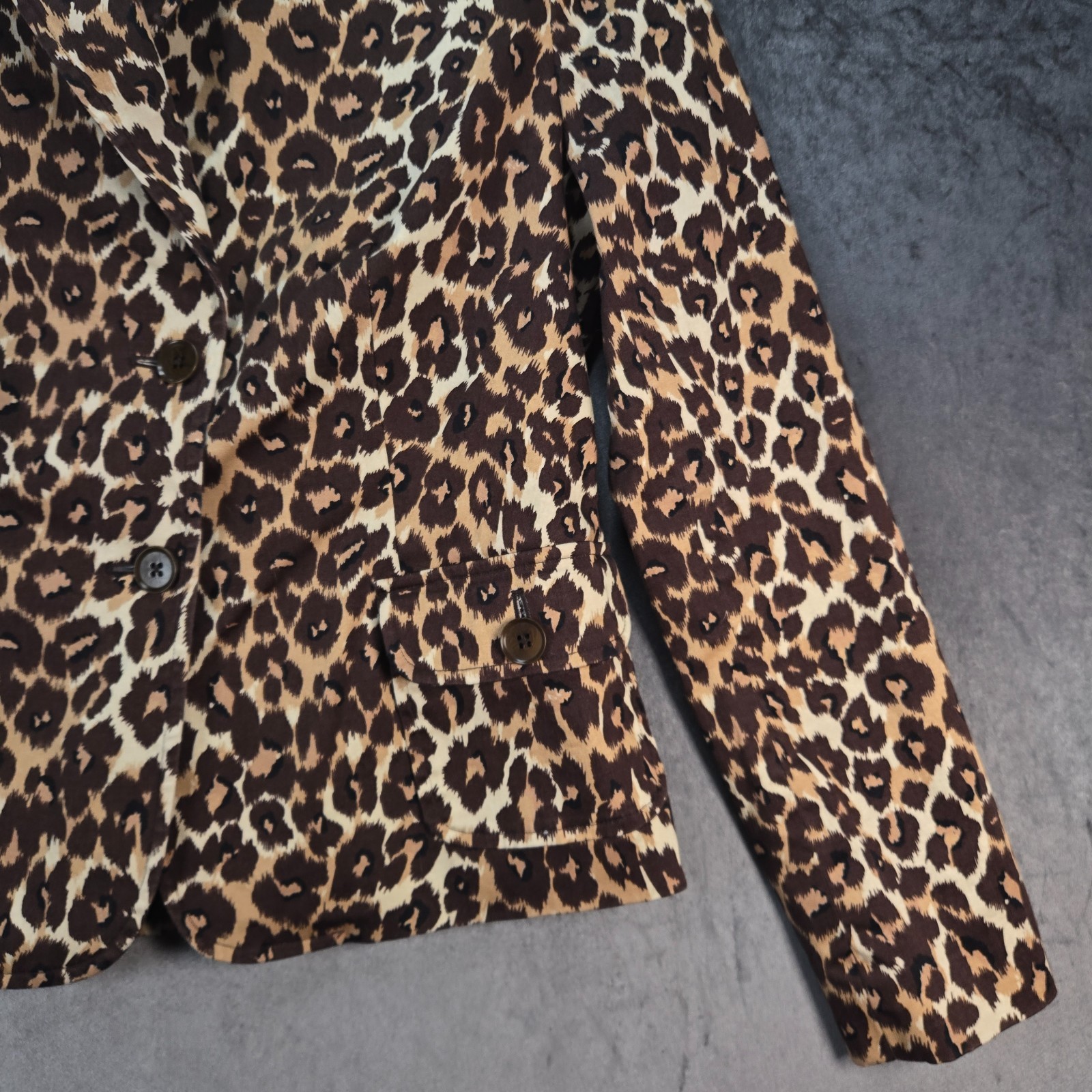 Vintage Harold&rsquo;s Leopard Hourglass Blazer Womens 6 Brown Tan Animal Print Jacket