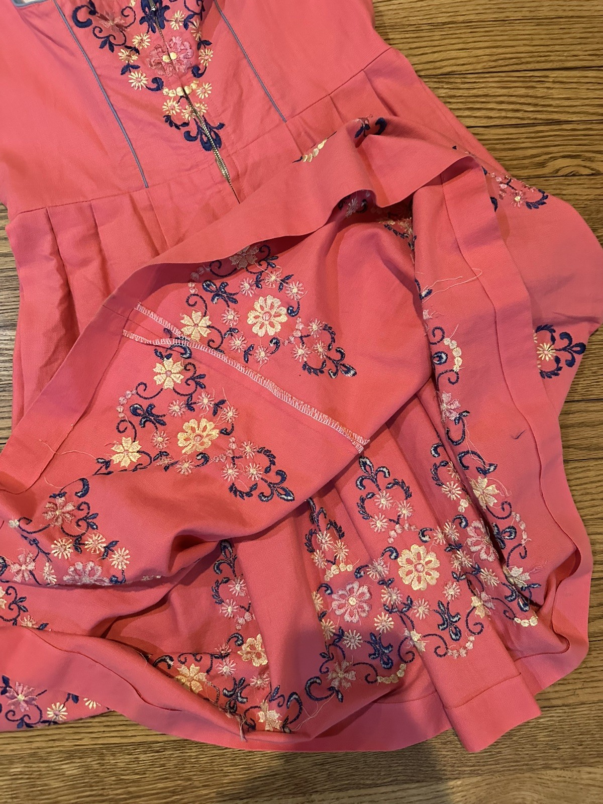 Vintage Pink Gorgeous Embroidered DIRNDL Aus Oberbayern Dress Size 42 Ladies M