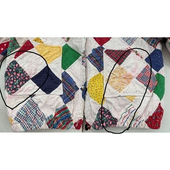 70s Vintage Boho Patch Work Quilted Bomber Jacket Large Cottagecore handmade