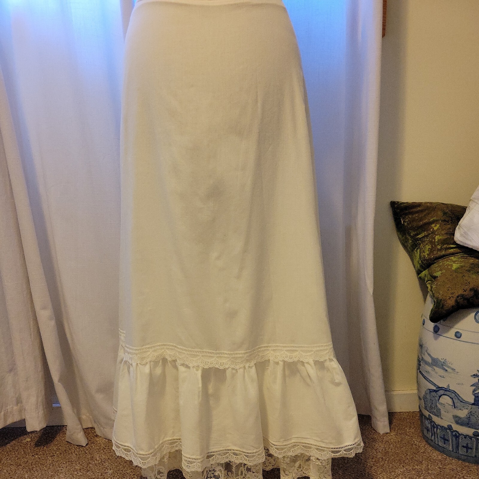 Vtg Gunne Sax Jessica McClintock Prairie Skirt Long 9, 30 in waist