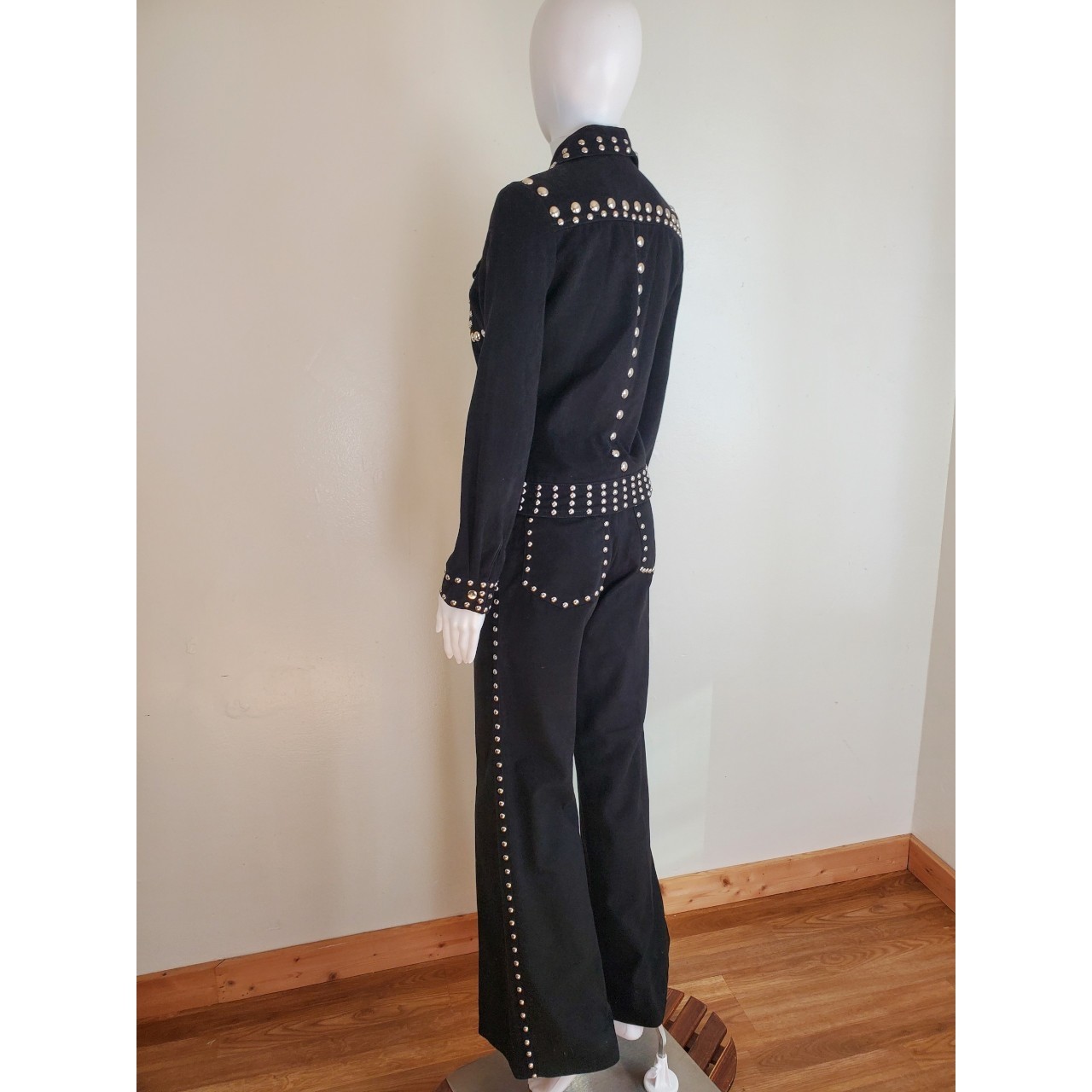 Vintage 1970s Roncelli Studded Pants Set Jacket Rock Star Western Metal Sz XS