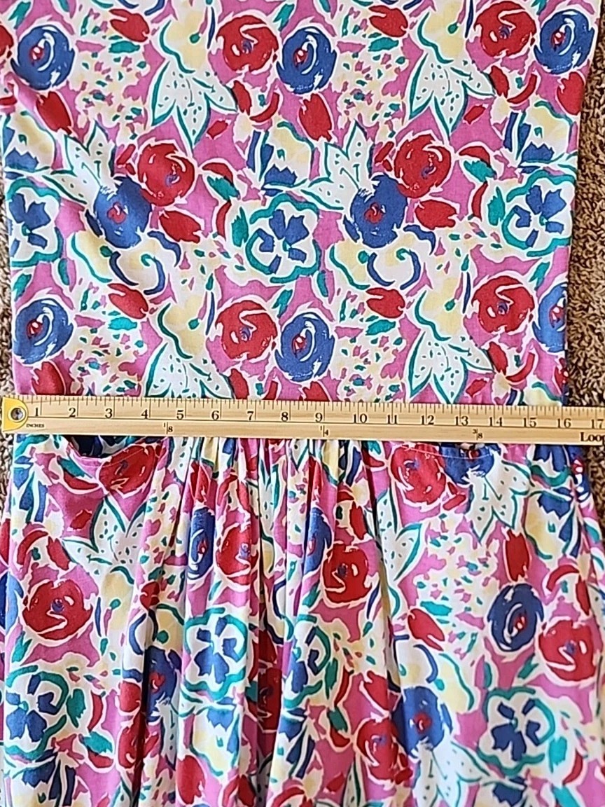 Vintage Laura Ashley Dress Womens Size S/m Floral Cottage Core Midi Pockets