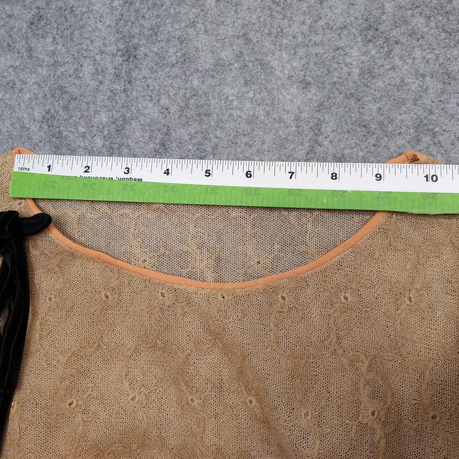 1910s Flapper Dress Lace Chiffon Authentic Peach Sash Titanic True Vintage