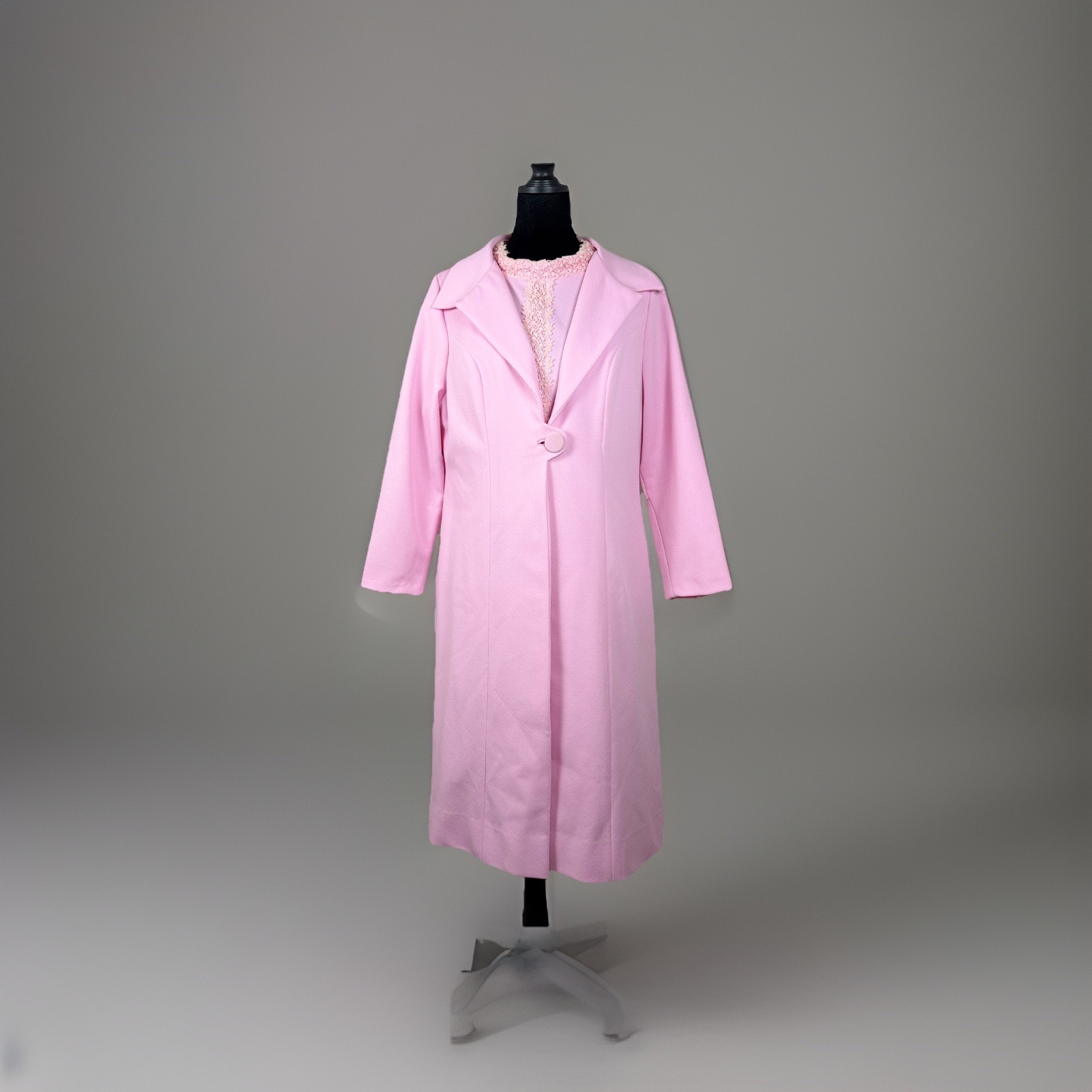Vintage 1960s Alfred Werber Pink Coat Dress Set No Size Tag