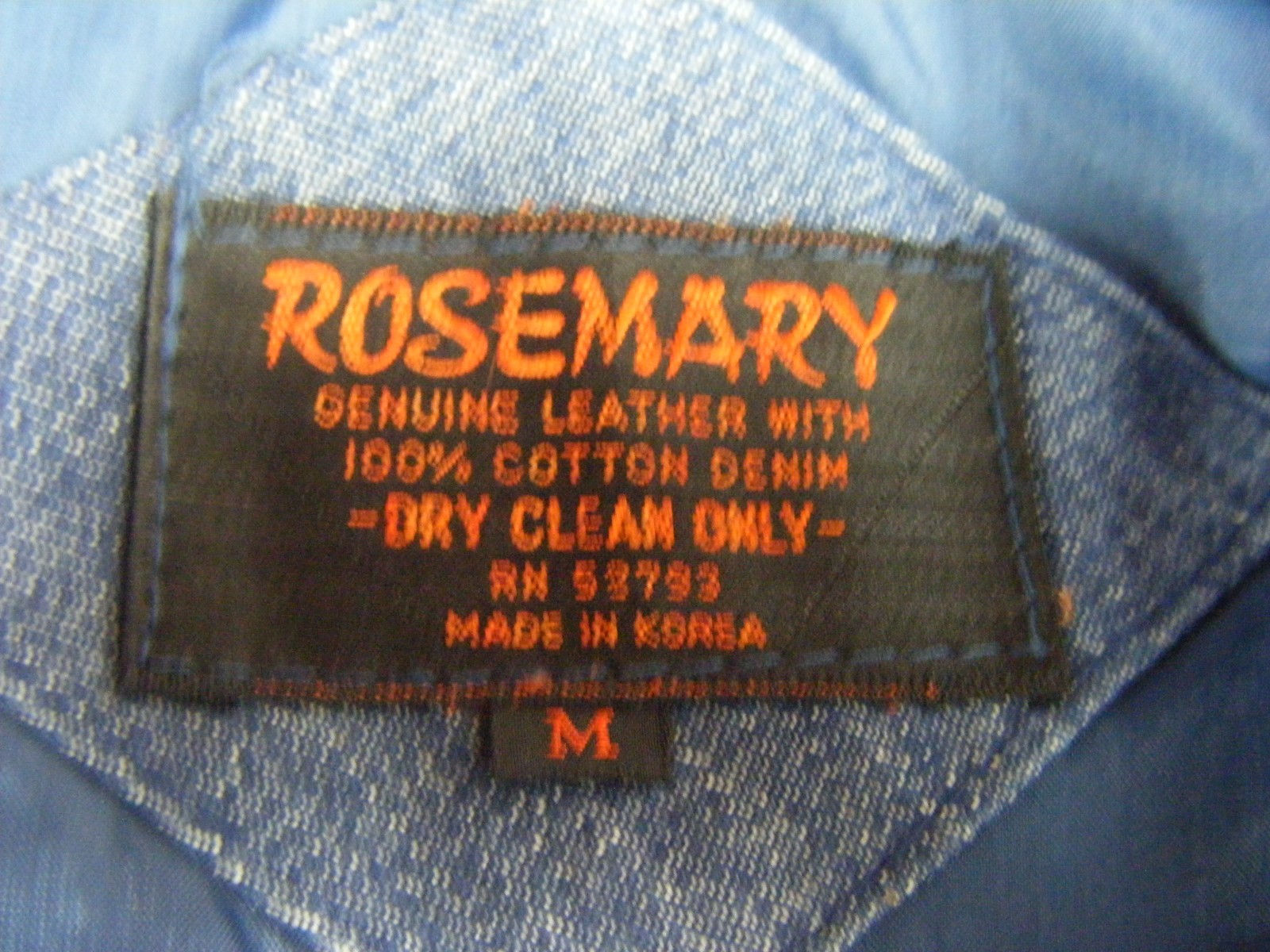 ROSEMARY Vtg 70 Leather Patchwork Denim Jacket-Bust 35/2XS-XS