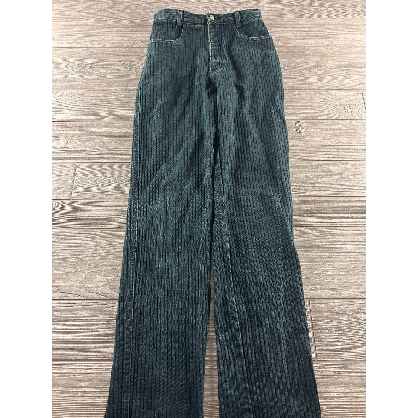 Vintage Rocky Mountain High Waist Corduroy Pants Forest Green Western Cinch Back