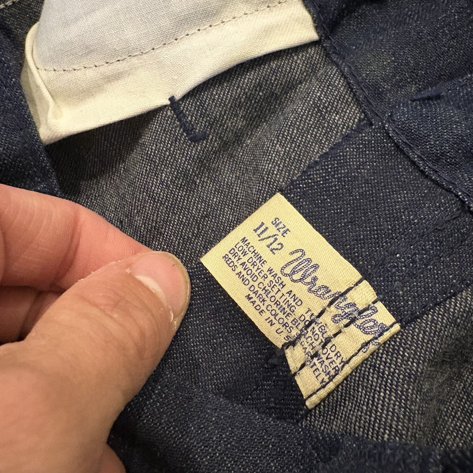 Vintage 70s Wrangler Bell Bottom Patch Pocket Flare Jeans 11/12 30×32 USA NOS