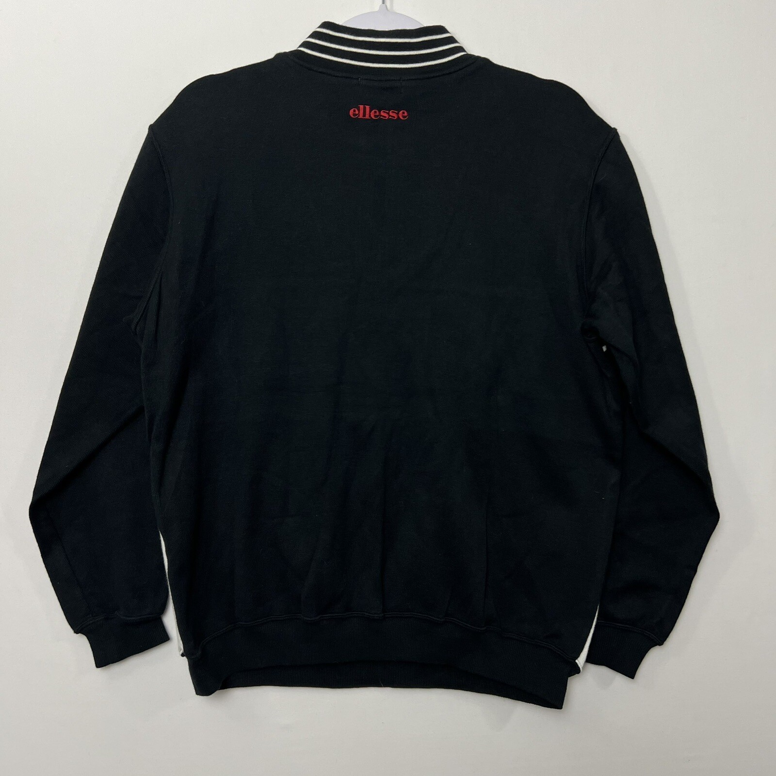 Vintage Ellesse 1/4 Zip Pullover Long Sleeve Sweater Stripes Color Block Large