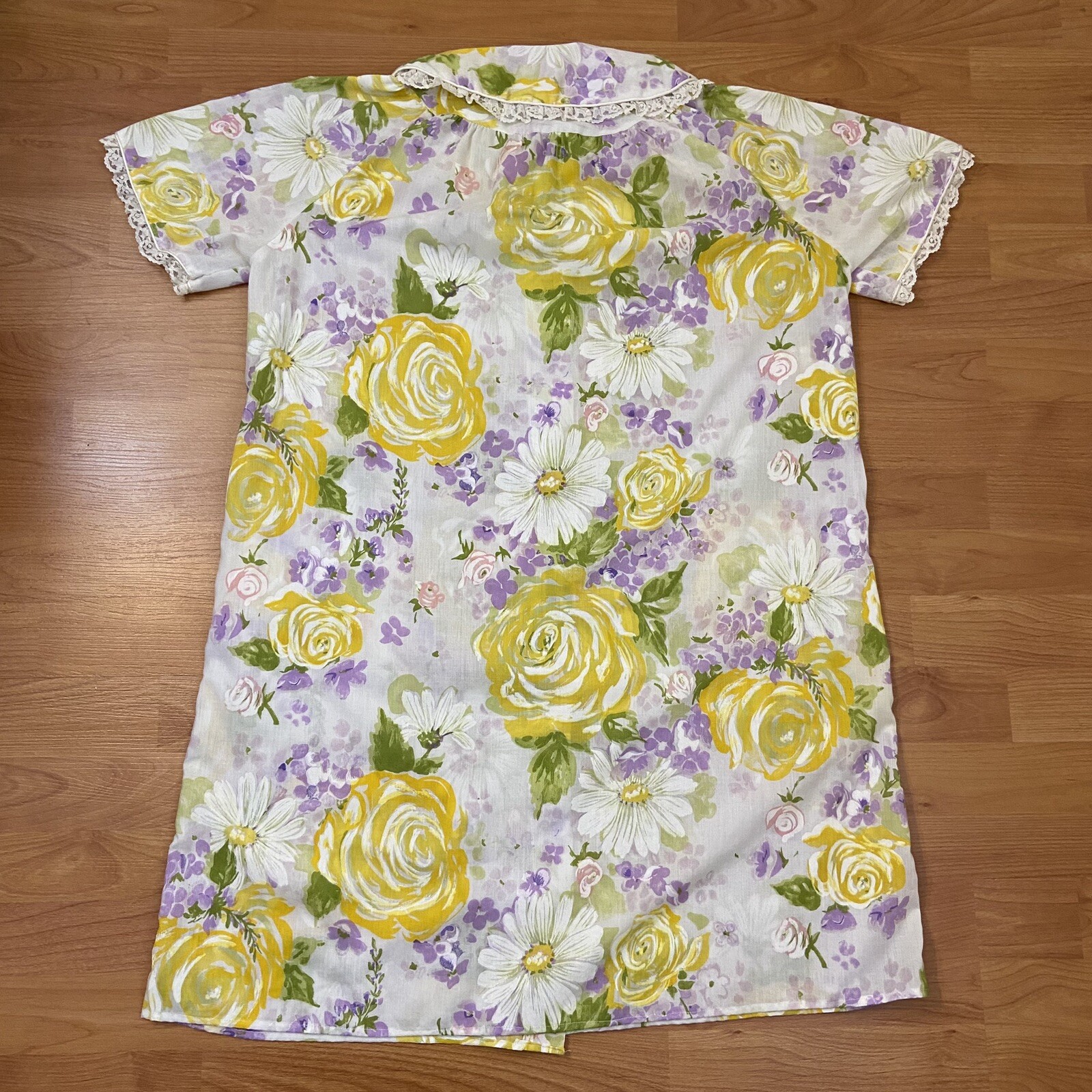 Vintage Allover Floral Print 60s 70s House Coat Women’s 38