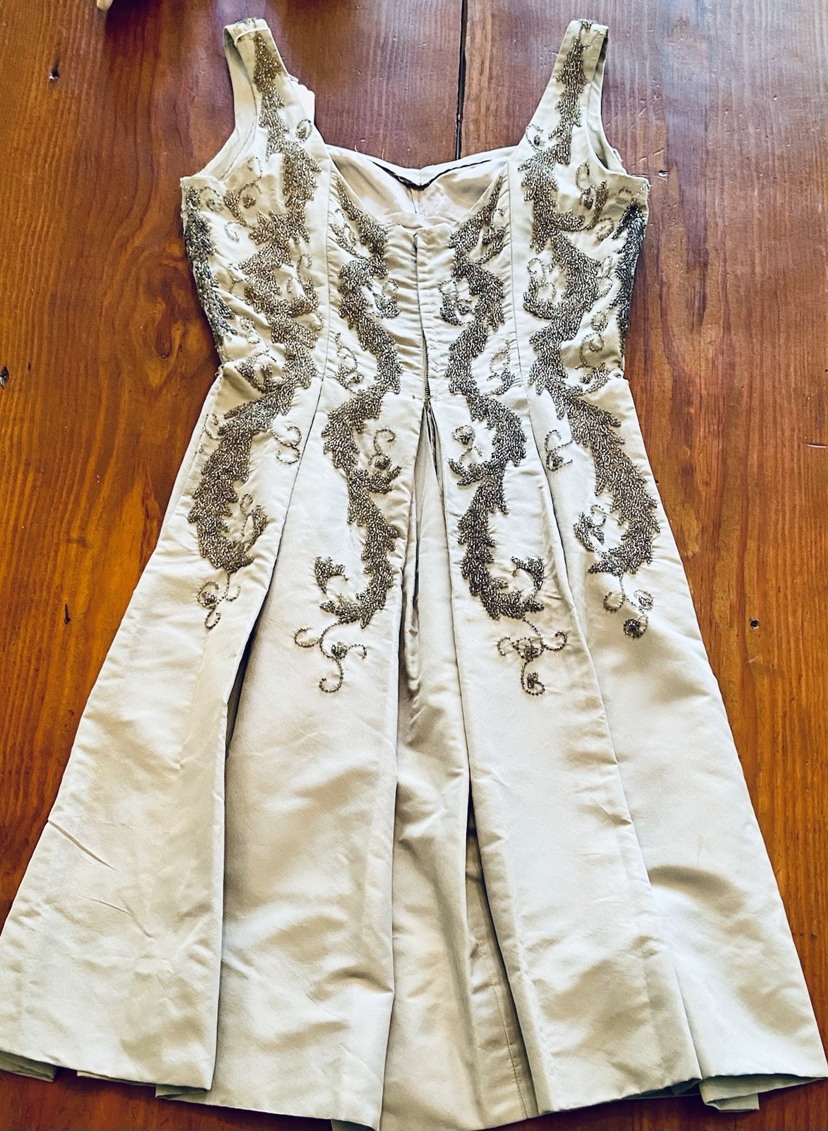 Vintage Town & Travel Waldorf-Astoria 1950’s beaded Silk Dress