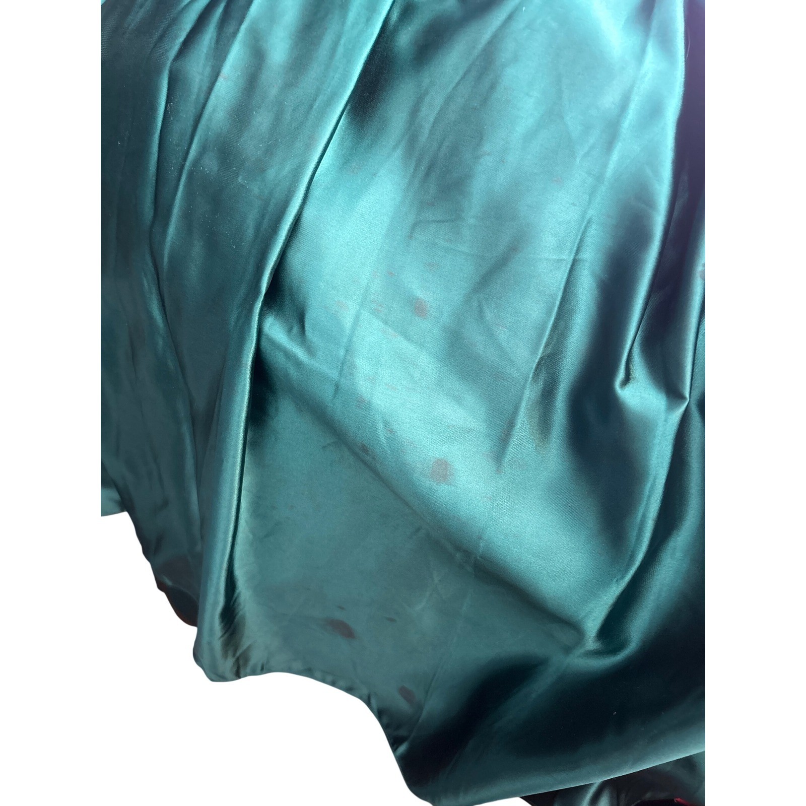 80s Unbranded Lace Satin Party Dress Emerald Green Prom Regencycore Dark Romance