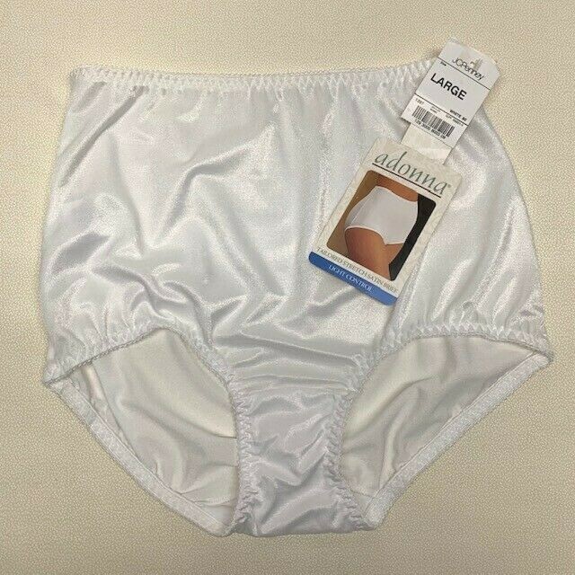 NWT JCPenney Adonna Light Control Stretch Satin Panties. Size Large
