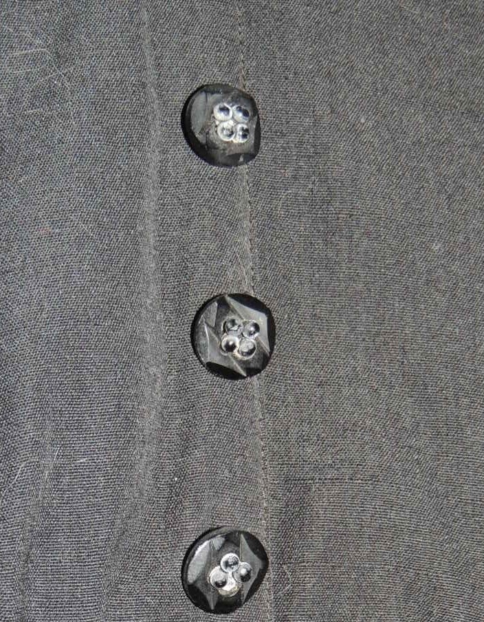 Edwardian / Titanic Era Black Fine Wool Dress Sm