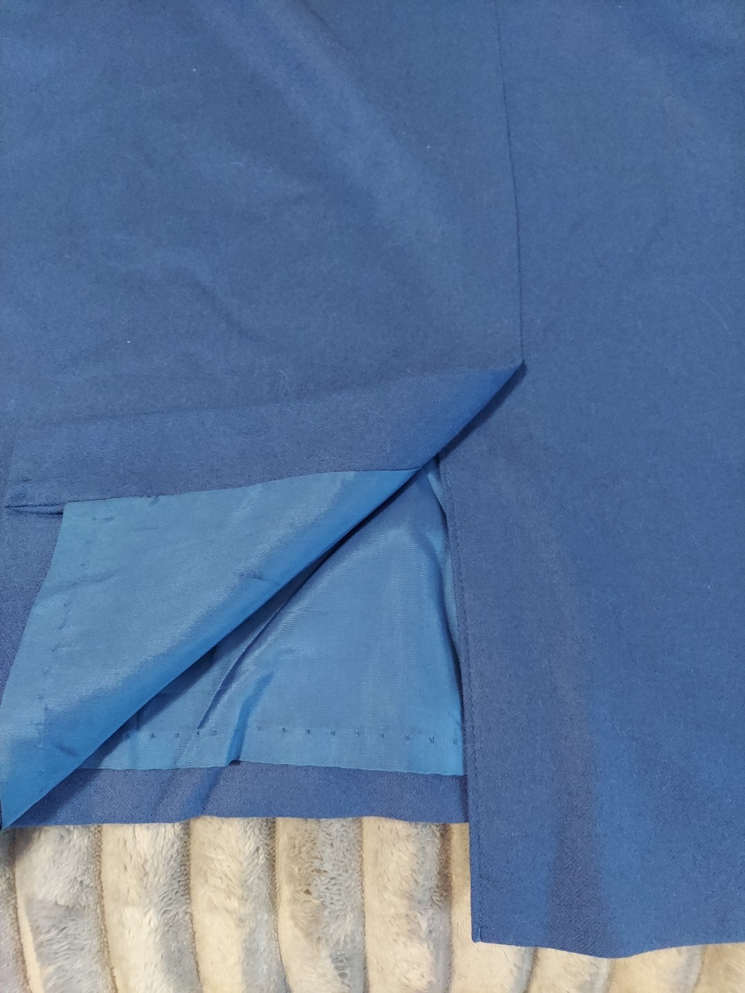 VTG Pendleton Medium Blue Pleated/Pockets Midi Skirt Sz20W 100% Virgin Wool USA