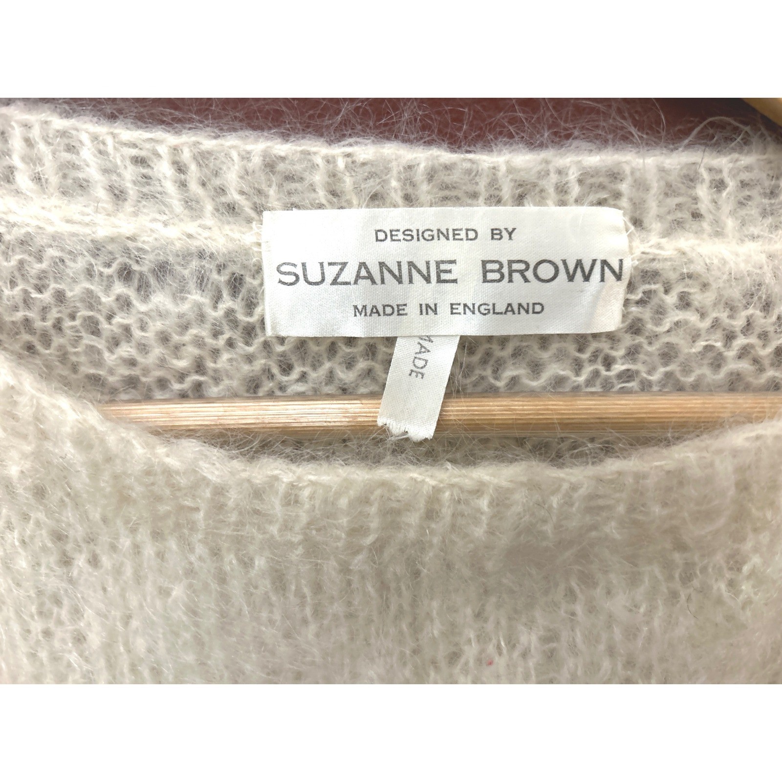 Vintage Suzanne Brown Mohair Wool Sweater Rose Floral Coquette Romantic England