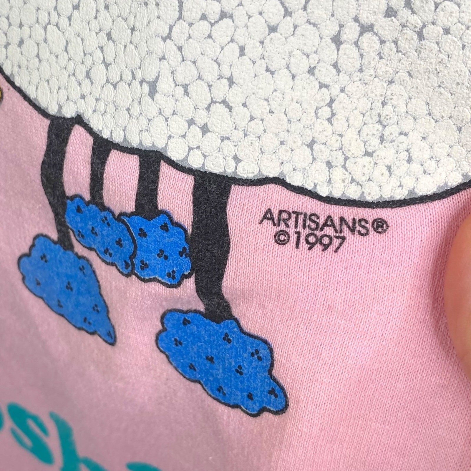 Vtg 1997 Artisans Sunschein Designs Sheep Shirt Pink Novelty Nightgown SZ L/XL