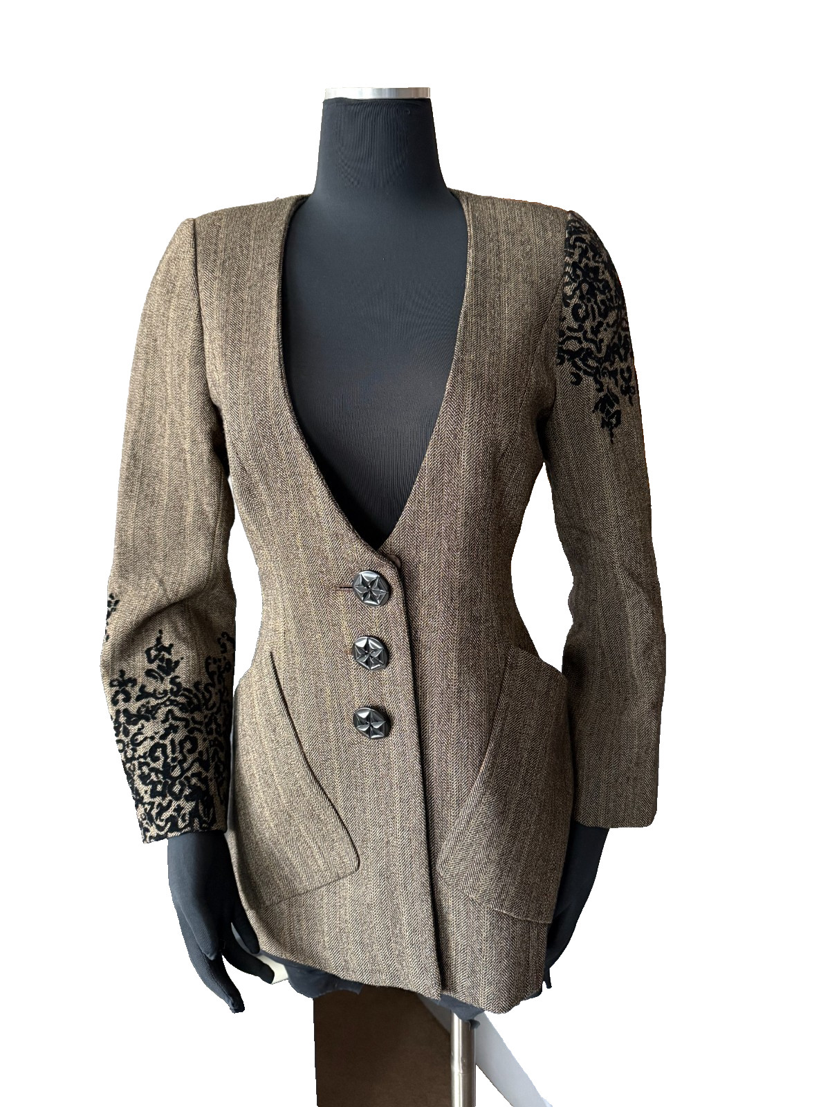 Vintage Christian Lacroix Paris Wool Blazer FR 38/S US Made in France