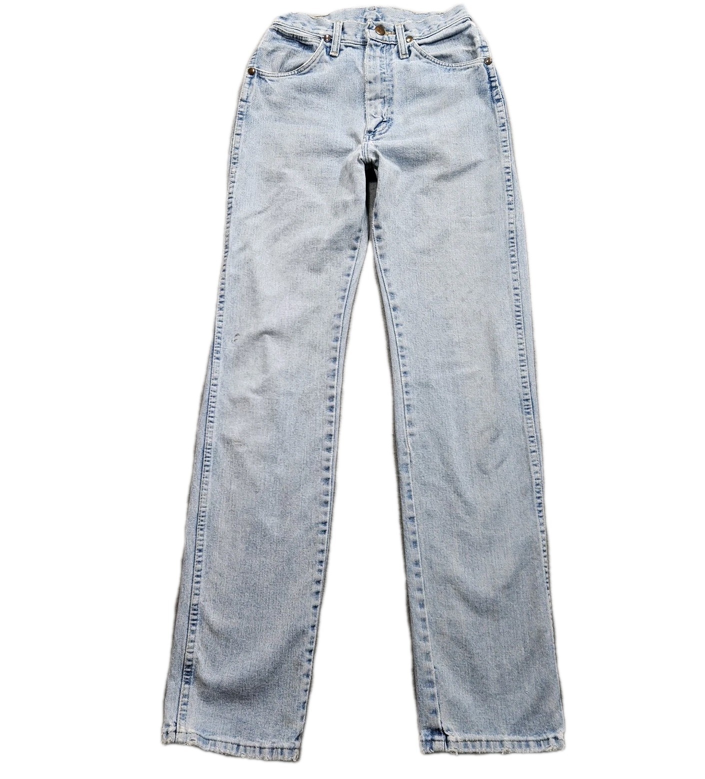 Vintage Wrangler Cowboy Straight Jeans Womens 24×33 Blue Faded Soft Mens Upcycle