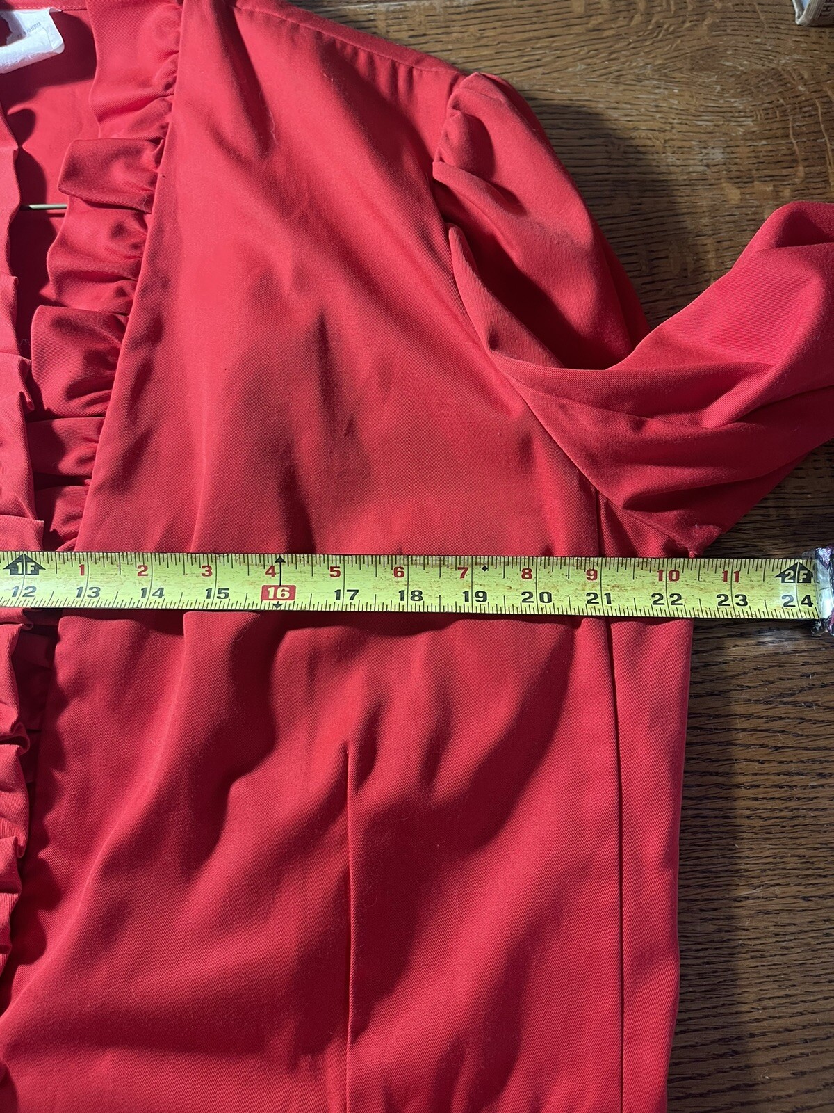 Vintage Women’s Red Ruffled One button Blazer Size 17/18 Polyblend9