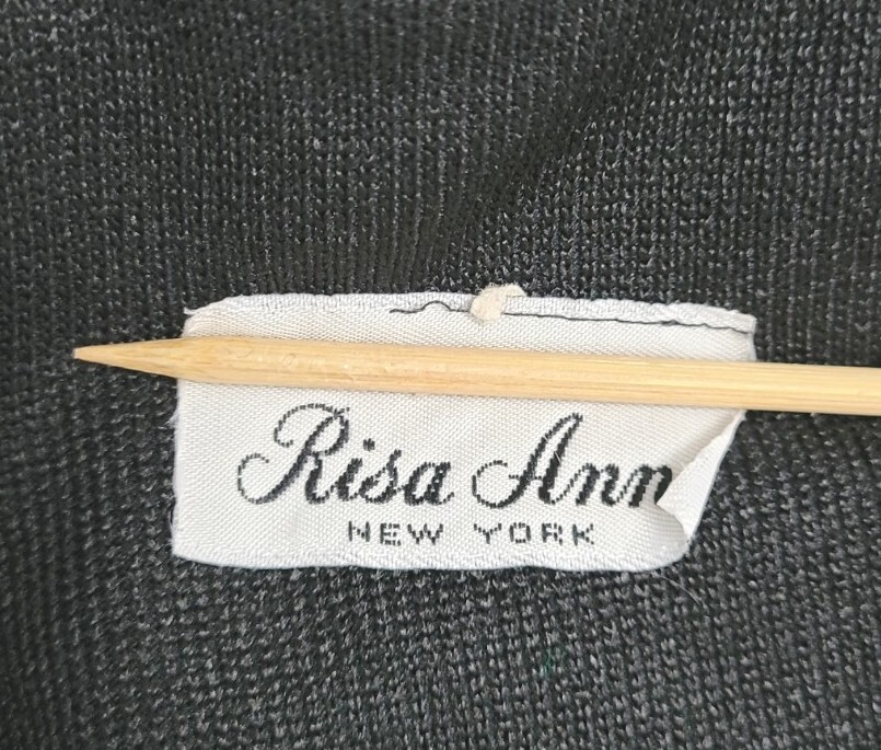 Vintage Risa Ann Black Ribbed Knit Sweater Drop Waist Dress Size L/XL?
