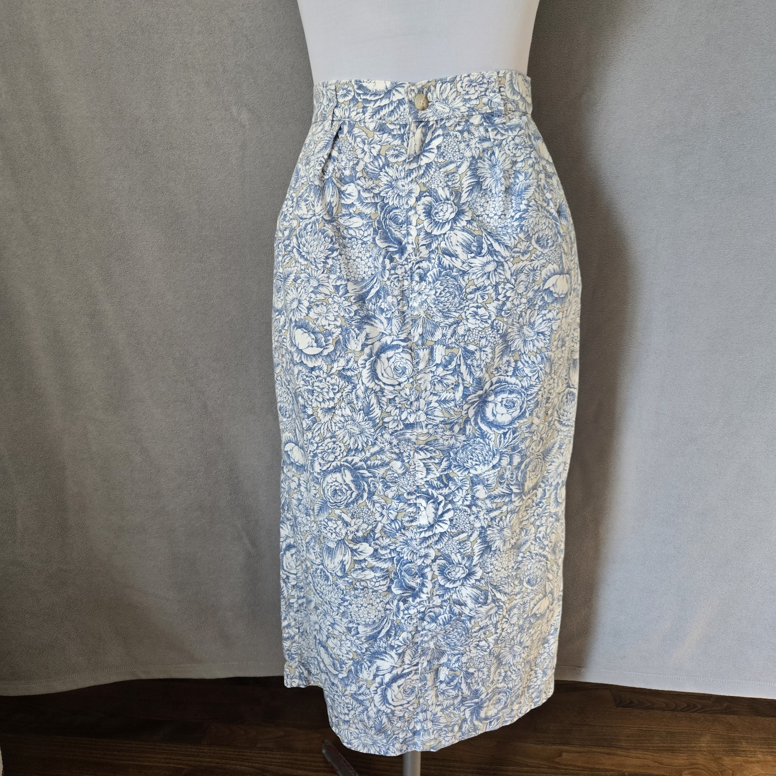Vintage Cotton Toile Skirt Waist 27.5 Gotcha Covered
