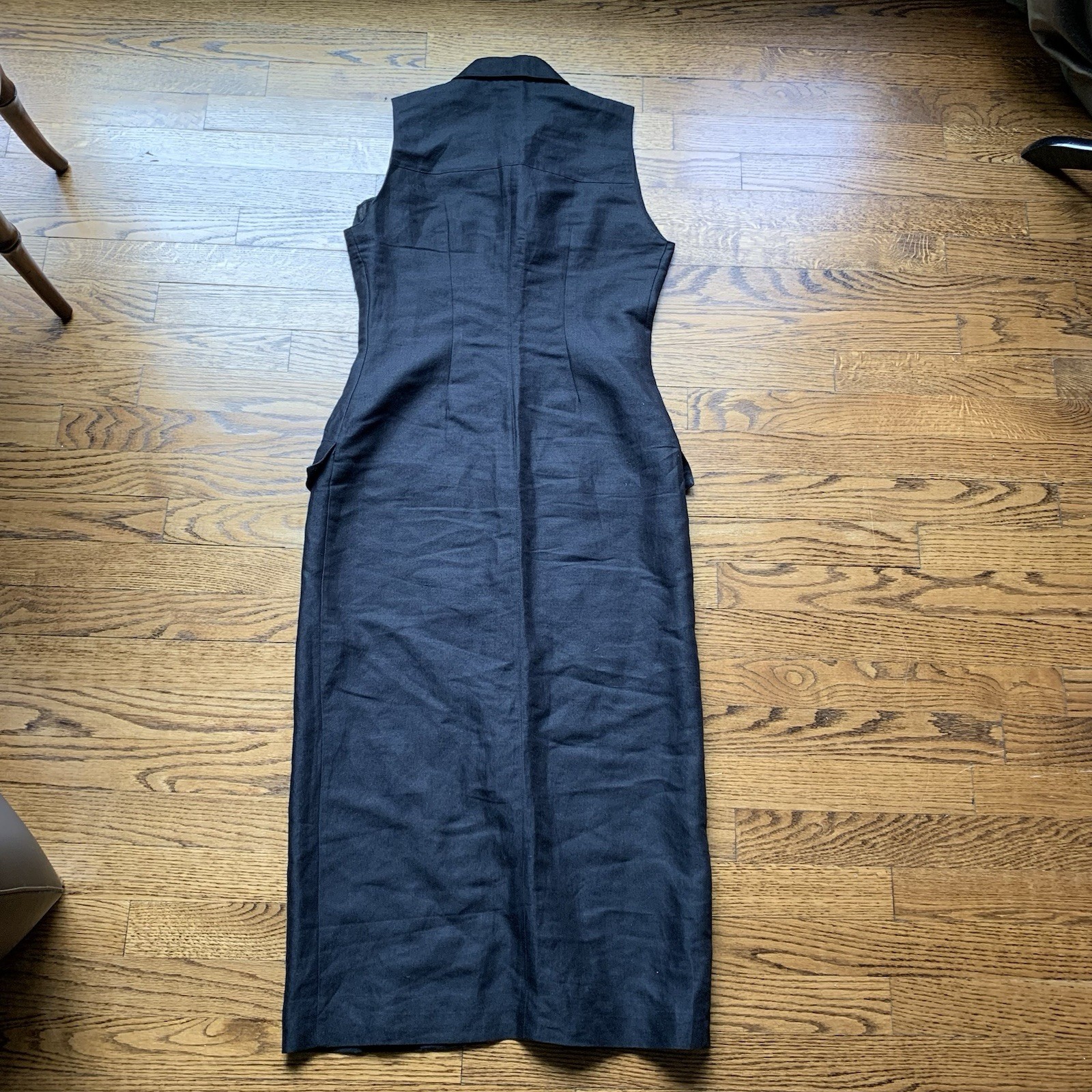 Vtg 90’s/Y2k Black Express Safari Pocket Womens Sz 5/6 Maxi Dress