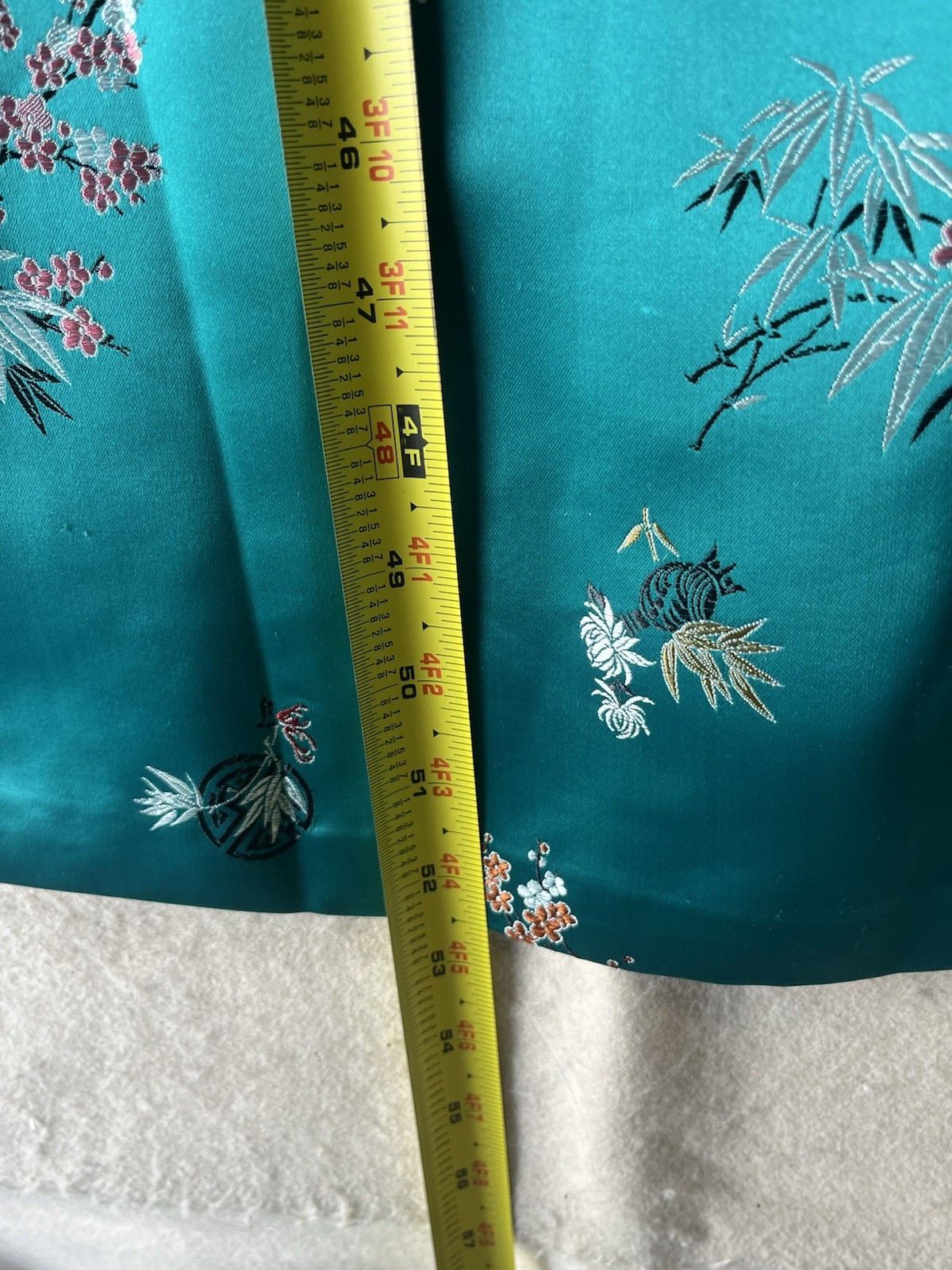 Solz Squirrel Qipao Cheongsam Green Rayon Vintage Dress Size 32