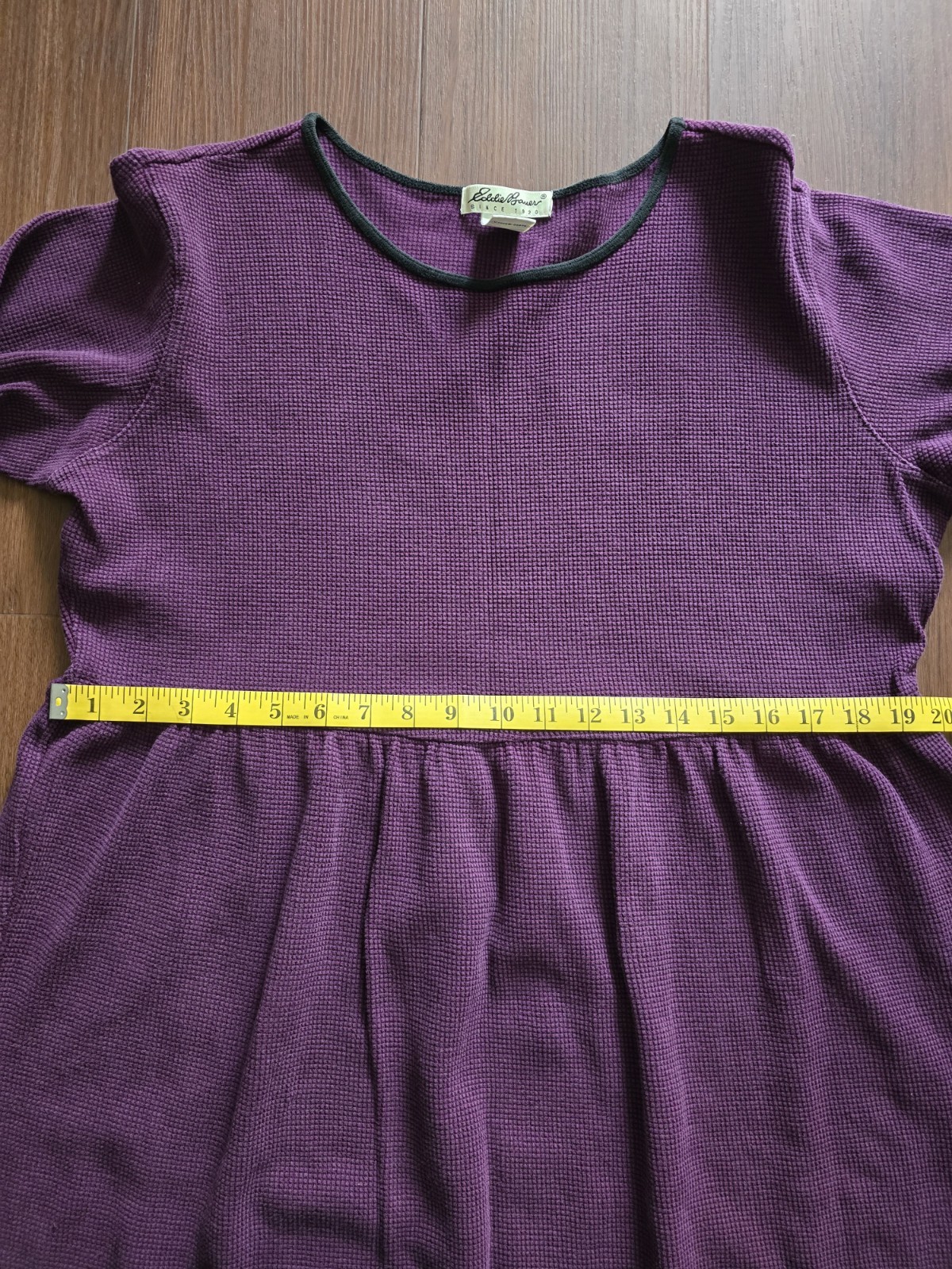 Vintage 90s Y2k Eddie Bauer Cotton Dress Purple Womens Medium Teacher Style