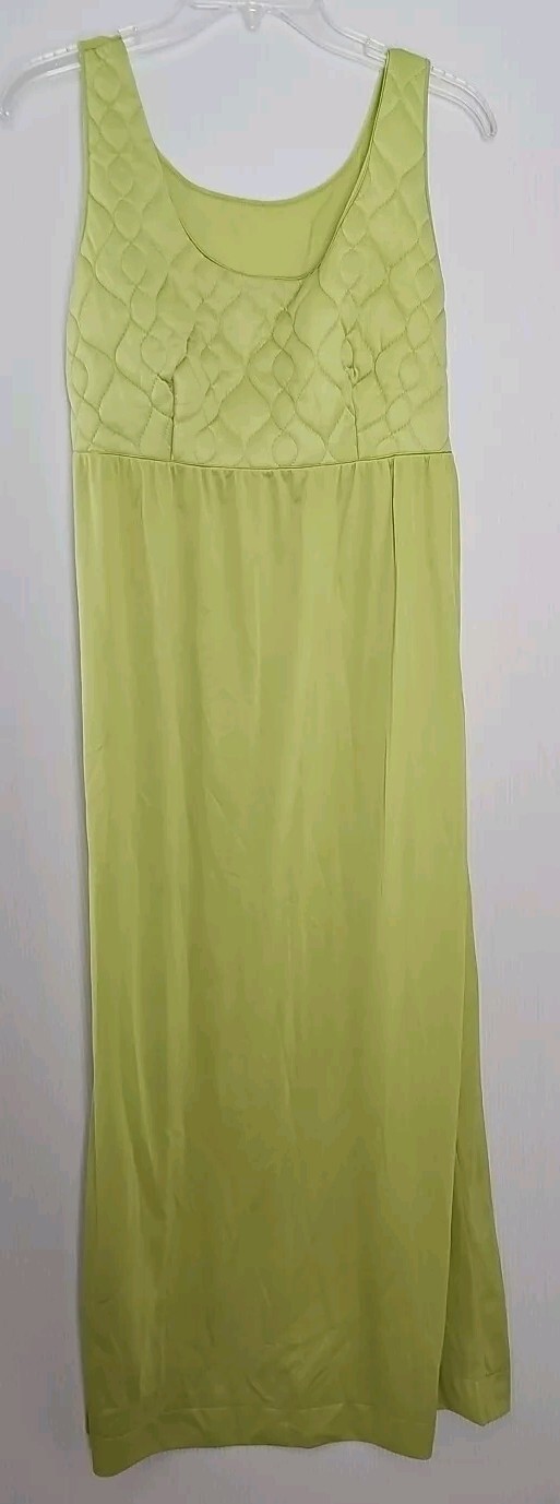 Texsheen 2 Piece Green Quilted Dressing Robe Peignoir + Nightgown Combo Set L