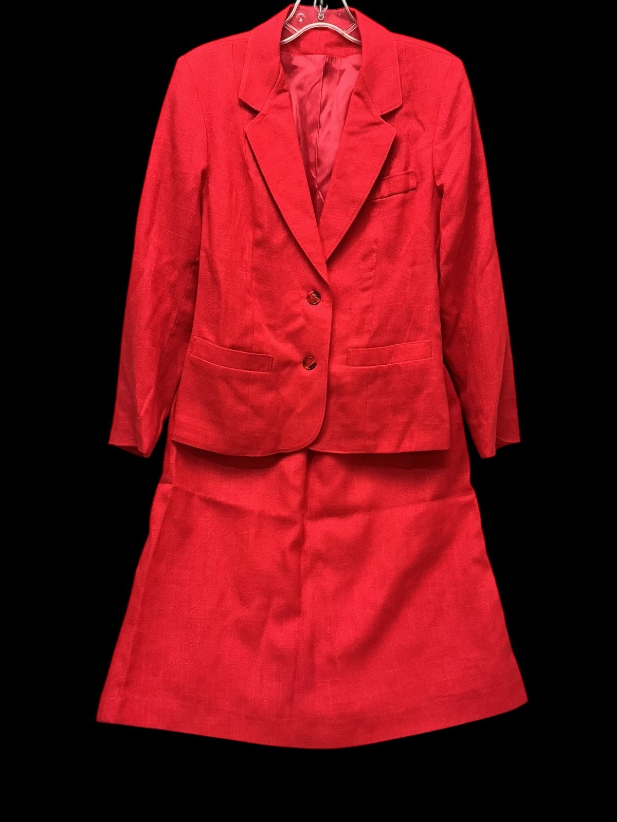 Vintage Red Union Made Skirt Suit Size 12 – Blazer & A-Line Skirt Set USA