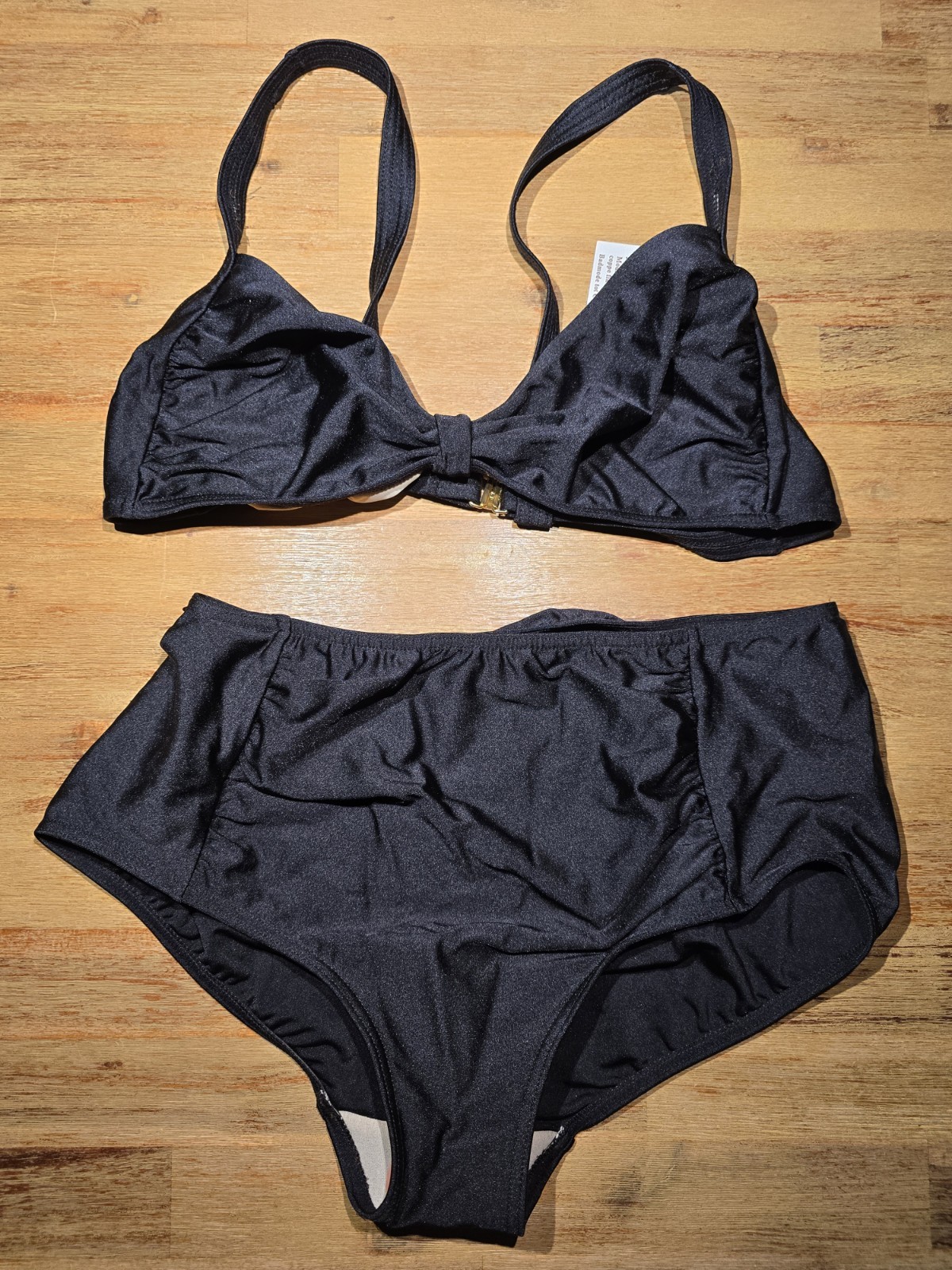 VINTAGE: Anita Bikini 8551, Size 44 (46 C), Black, NEW + TAGS * Sexy Top