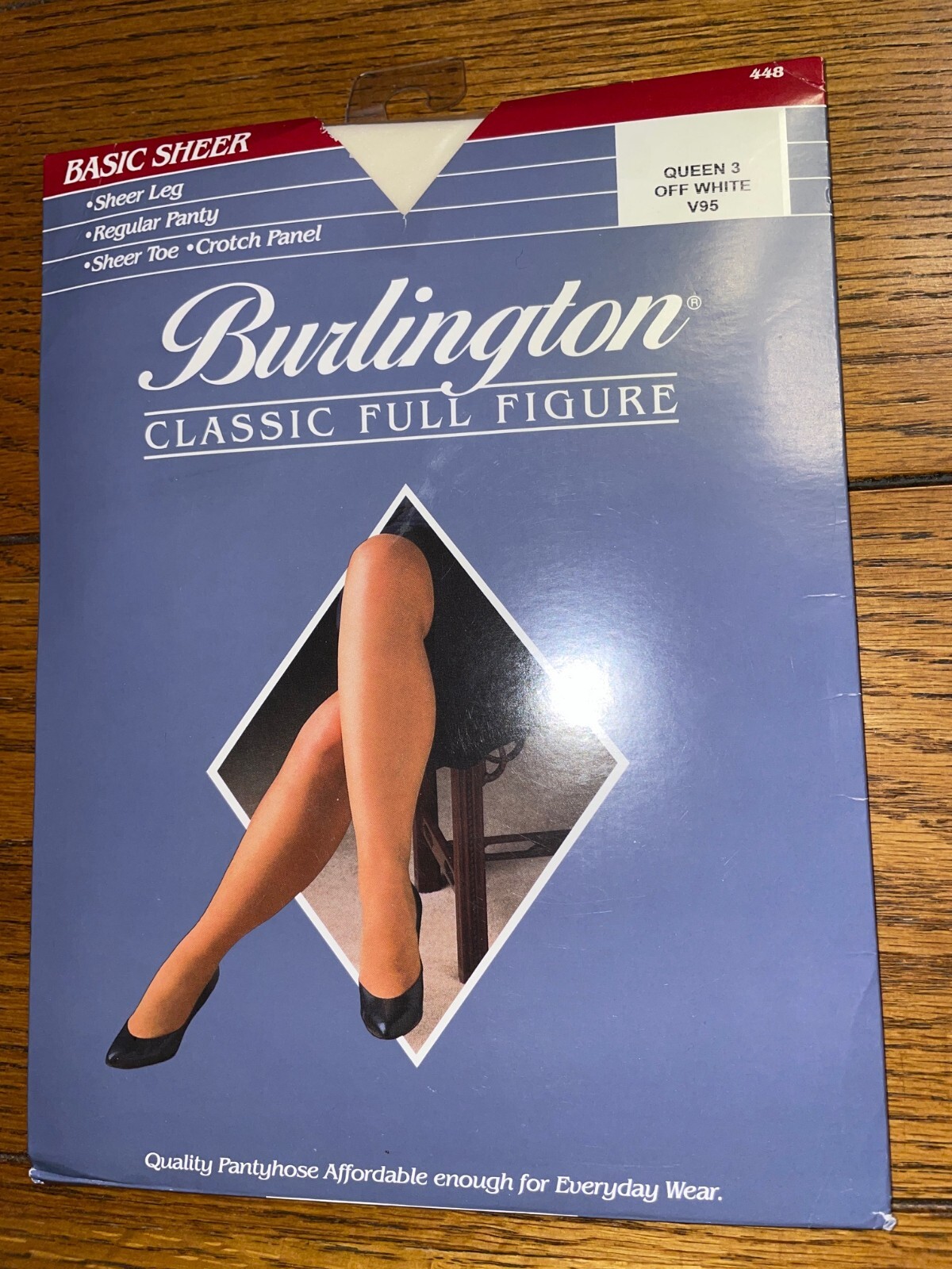 Burlington Classic Full Figure Basic Sheer Pantyhose – Queen 3 – Off White – New