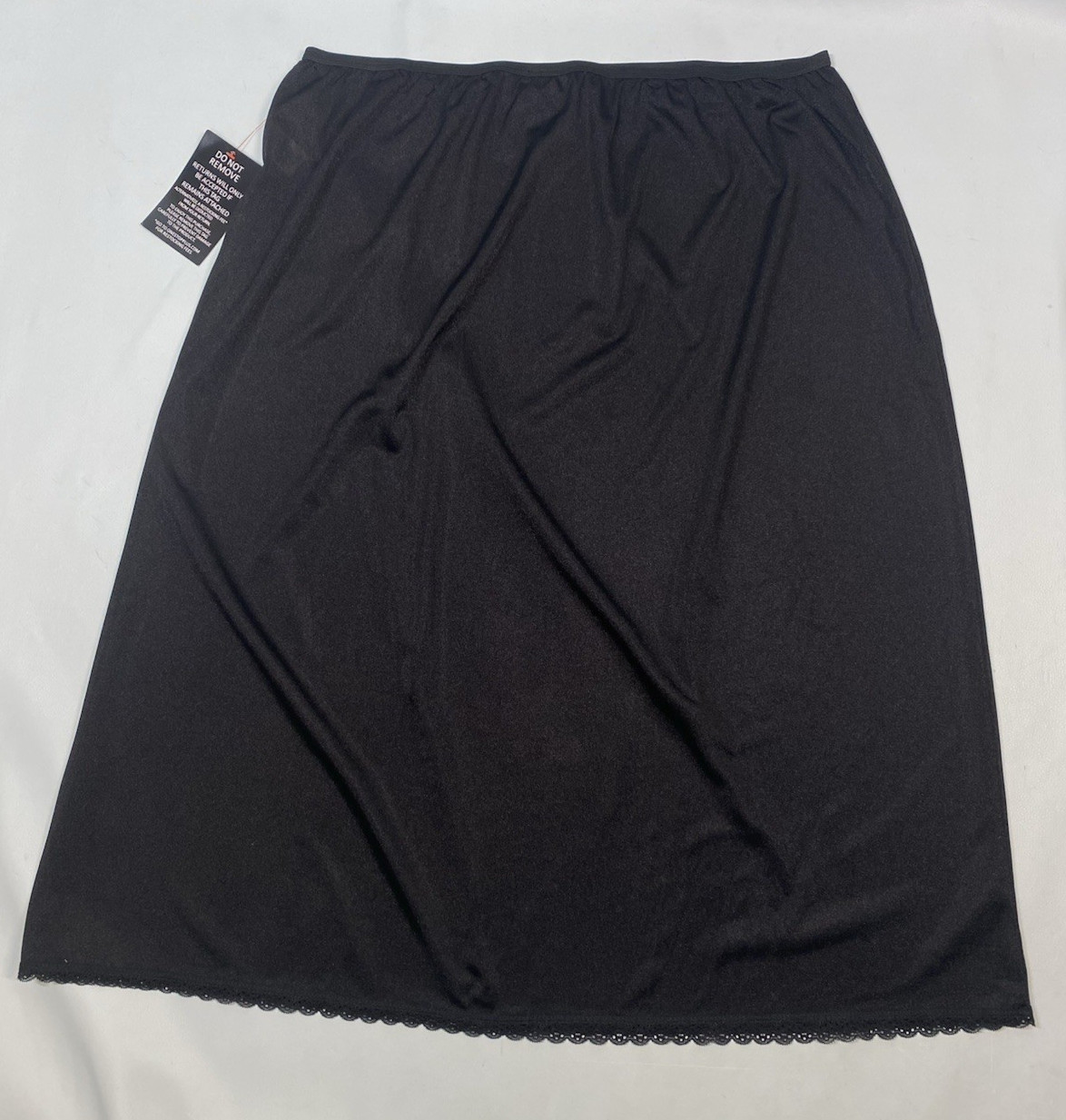 NEW Half Slip SIZE 1X 22 / 24 black nylon modest long length 32&Prime; COMFORT CHOICE