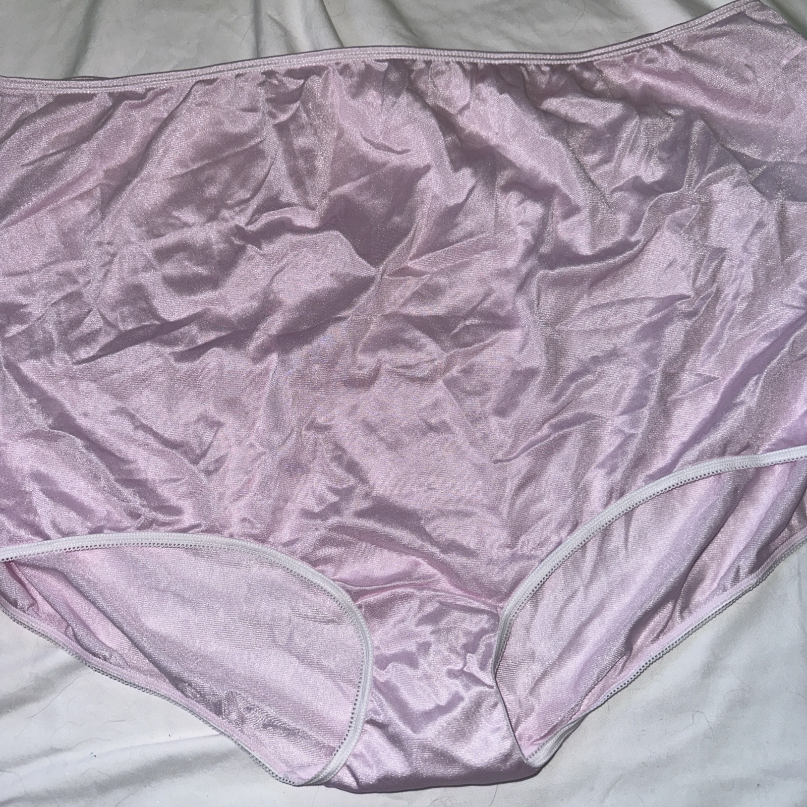 Vtg Panties Shiny Nylon Brief Sears Light pink 12 5X Grannycore Hips 53-56