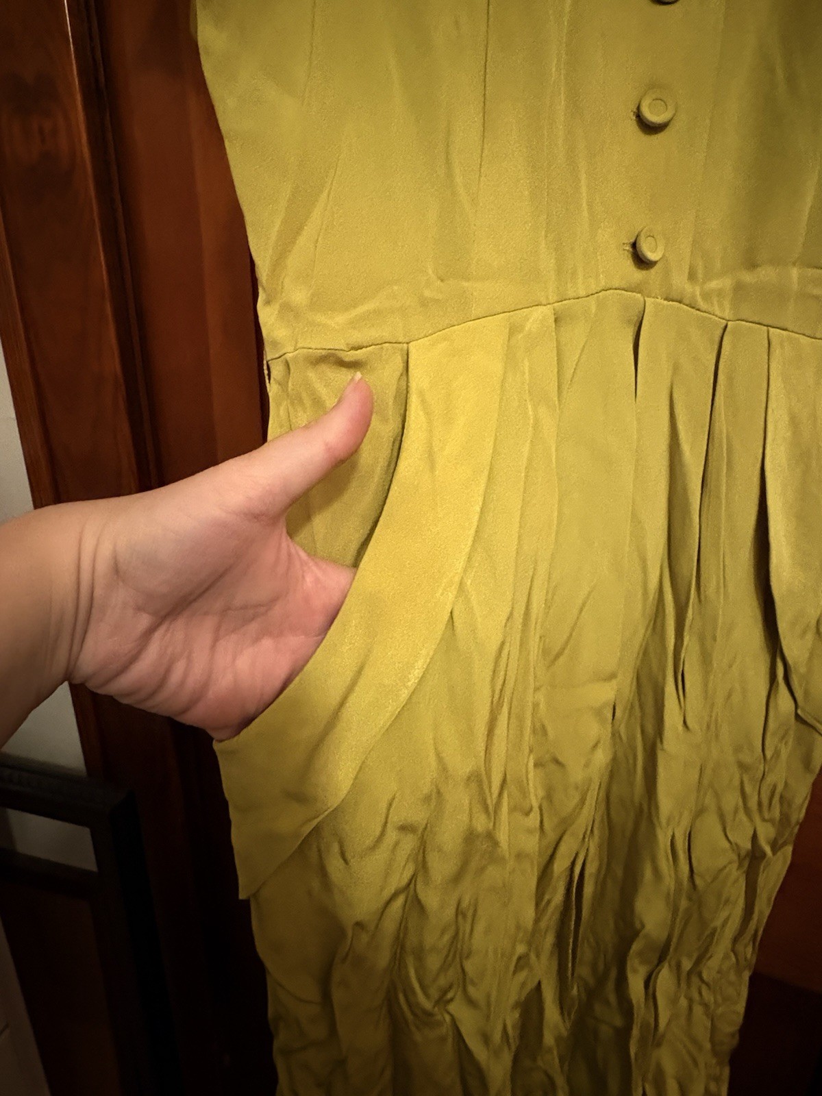 Vintage Original Lime Green Dress Women&rsquo;s Size Small 1940’s Hollywood Glamour