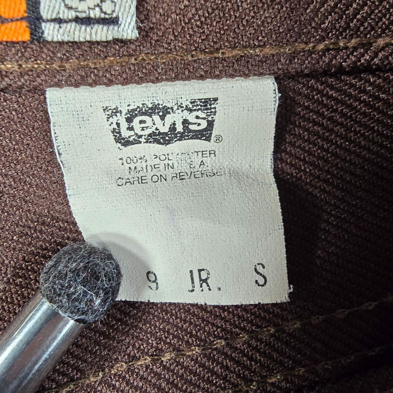 Vintage 1997 Levi&rsquo;s SilverTab Flare Leg Brown Polyester Pants (Juniors 9 Short)