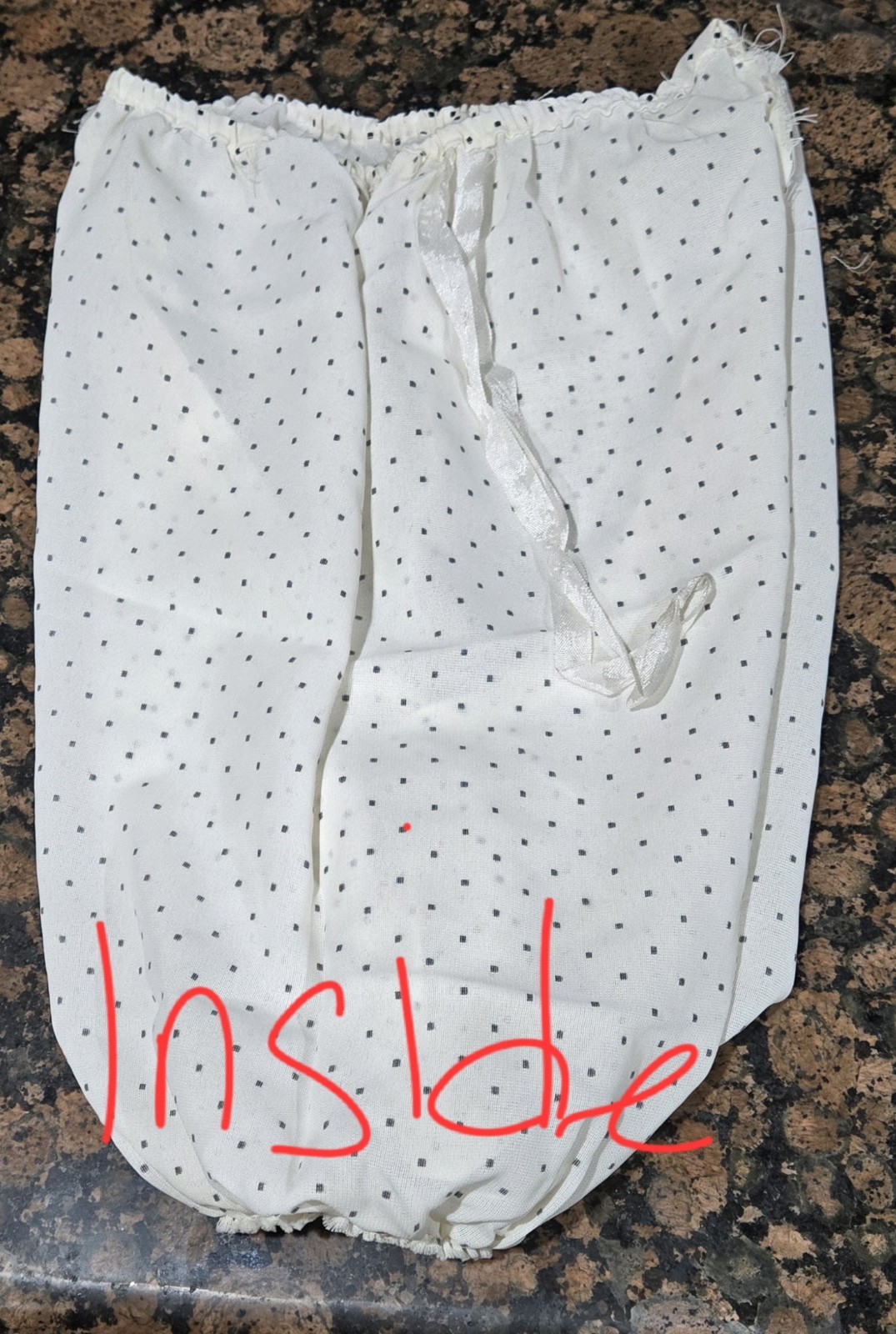 Vintage White Pettipants/Pantaloons W/Black Polka Dots Size 5 (see description)