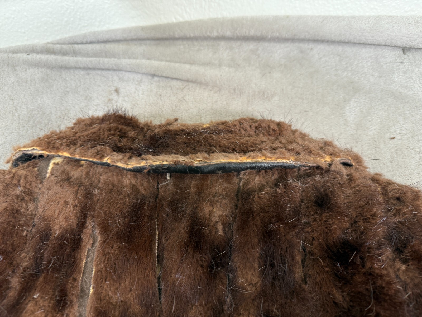 Vintage Arter Jonas BAKER FUR COM Genuine Mink Stole Dark Brown Fur Satin Lined