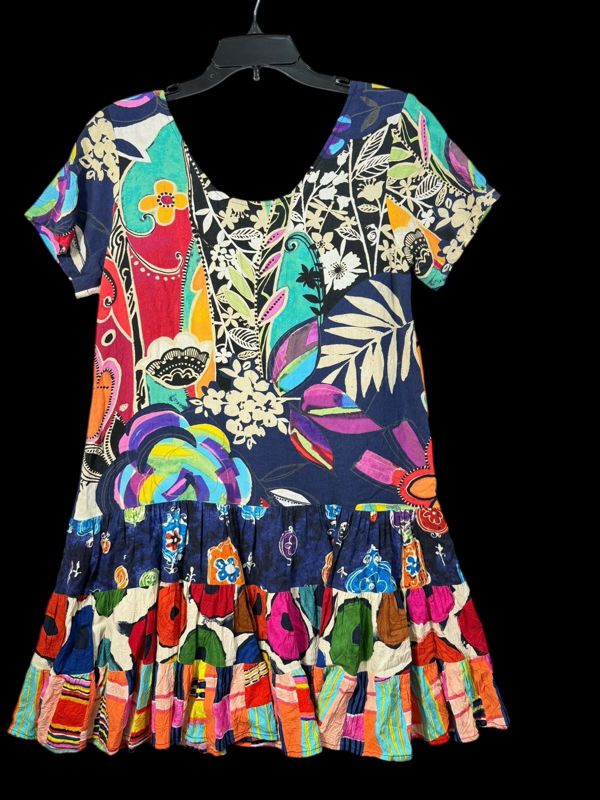 Vtg 80&rsquo;s Jams World Womens S Rase Rain Rose Multicolored Dress Made In Hawaii US