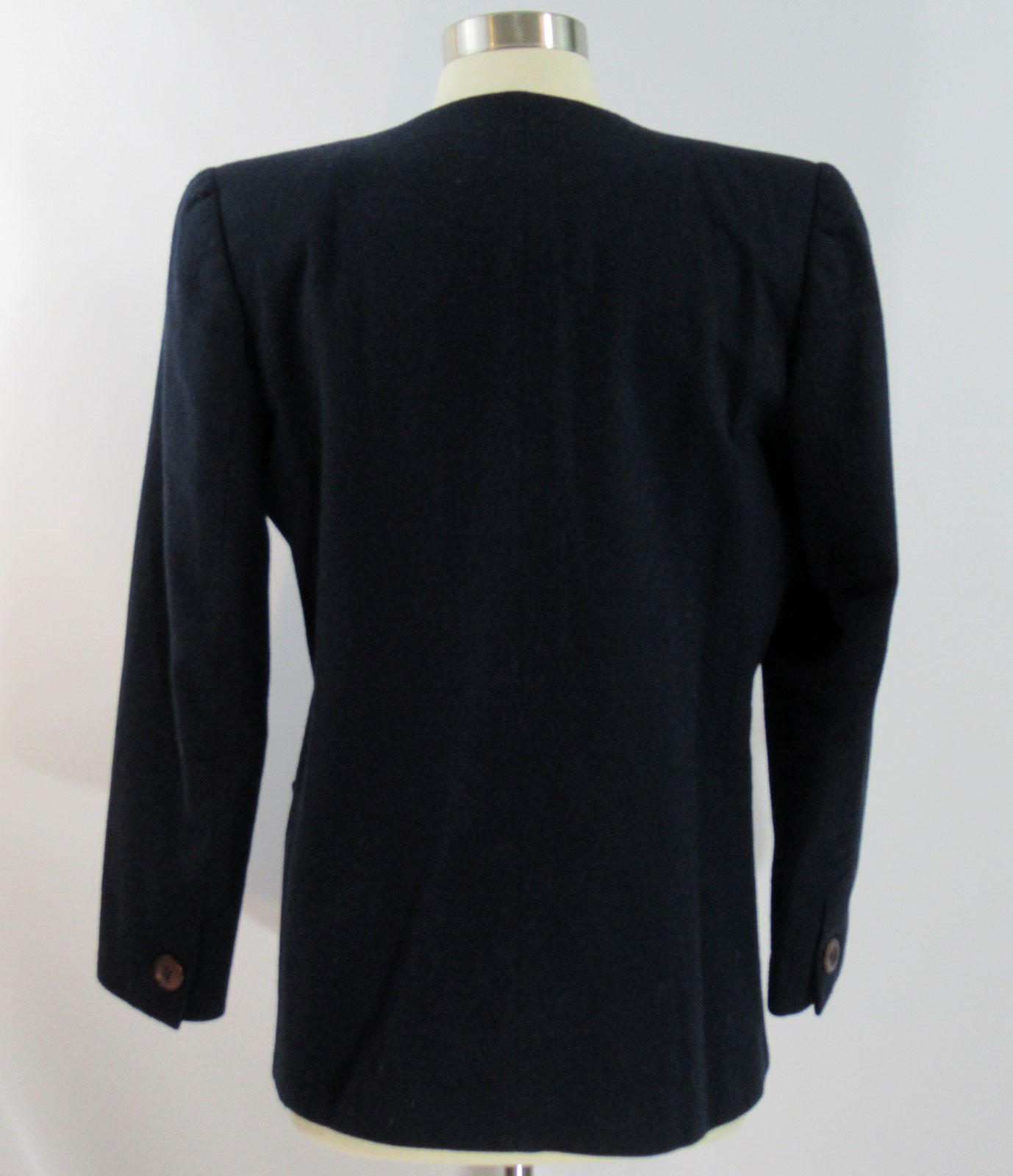Vintage 1980s oversized Sasson jacket asymmetrical sailor collar lapels blue red