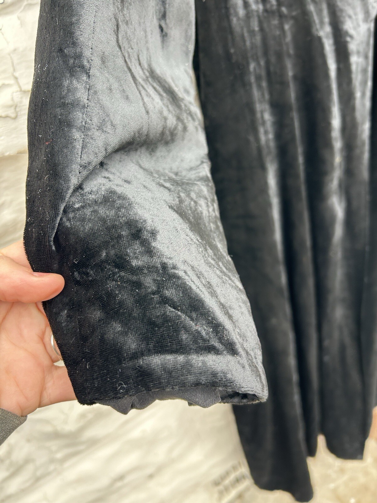 Vintage 1940’s Duster Women’s Black Velvet Long Goth Everyday