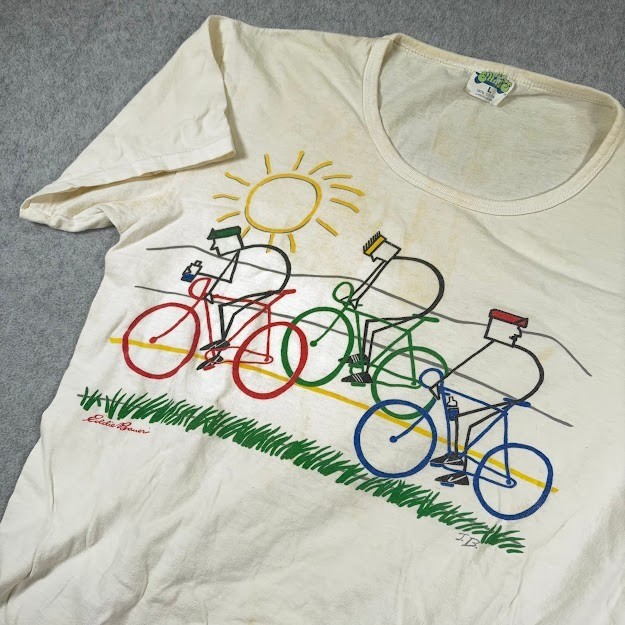 VTG Super Shirts Graphic T Shirt Womens Large Cyclists Distressed 70&rsquo;s