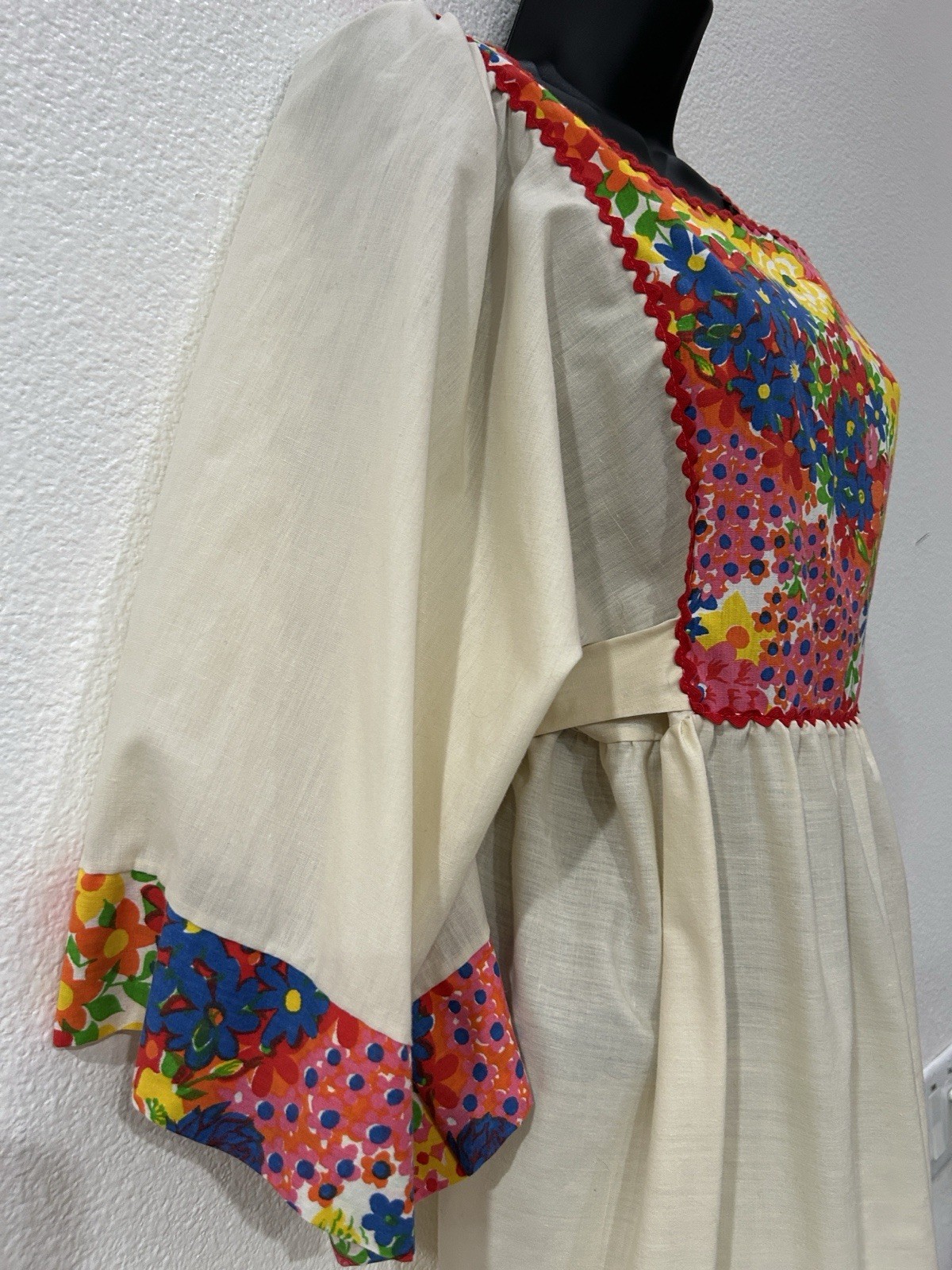 Deadstock Vintage 60s Great Entertainers Sears Floral Boho Hippie Tunic Dress S