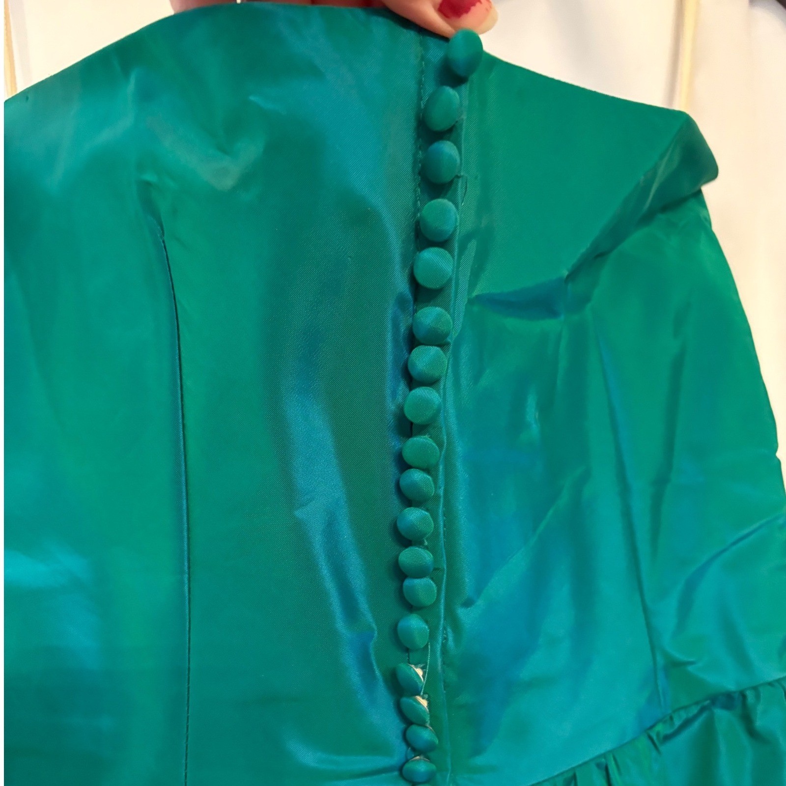 Dance Allure Alfred Angelo Teal One Shoulder Taffeta Gown 80s Prom 11/12