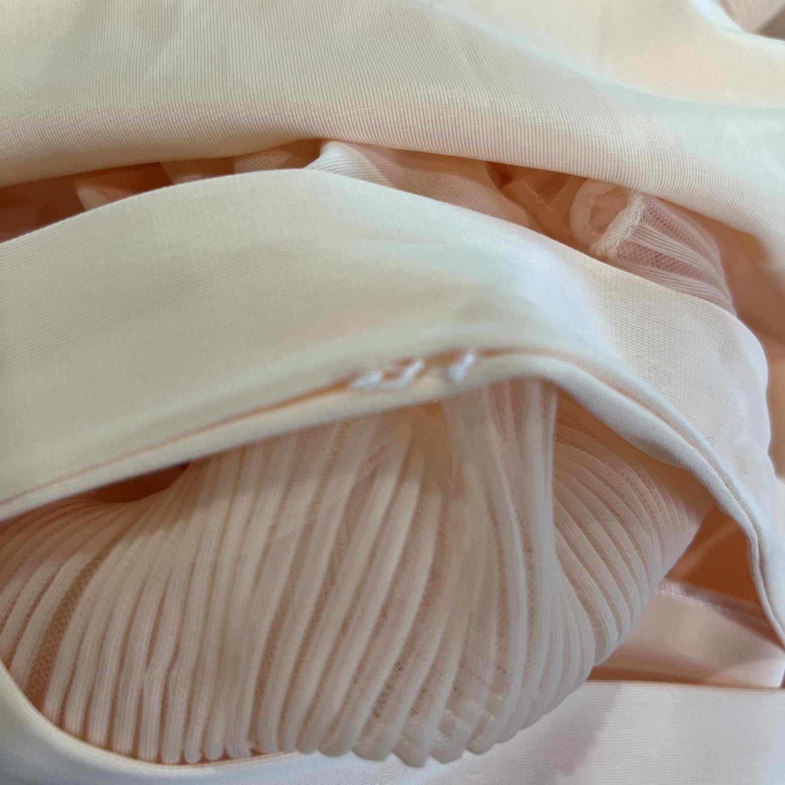 Vintage GOSSARD peach FULL LENGTH ROBE chiffon collar romantic coquette M MEDIUM